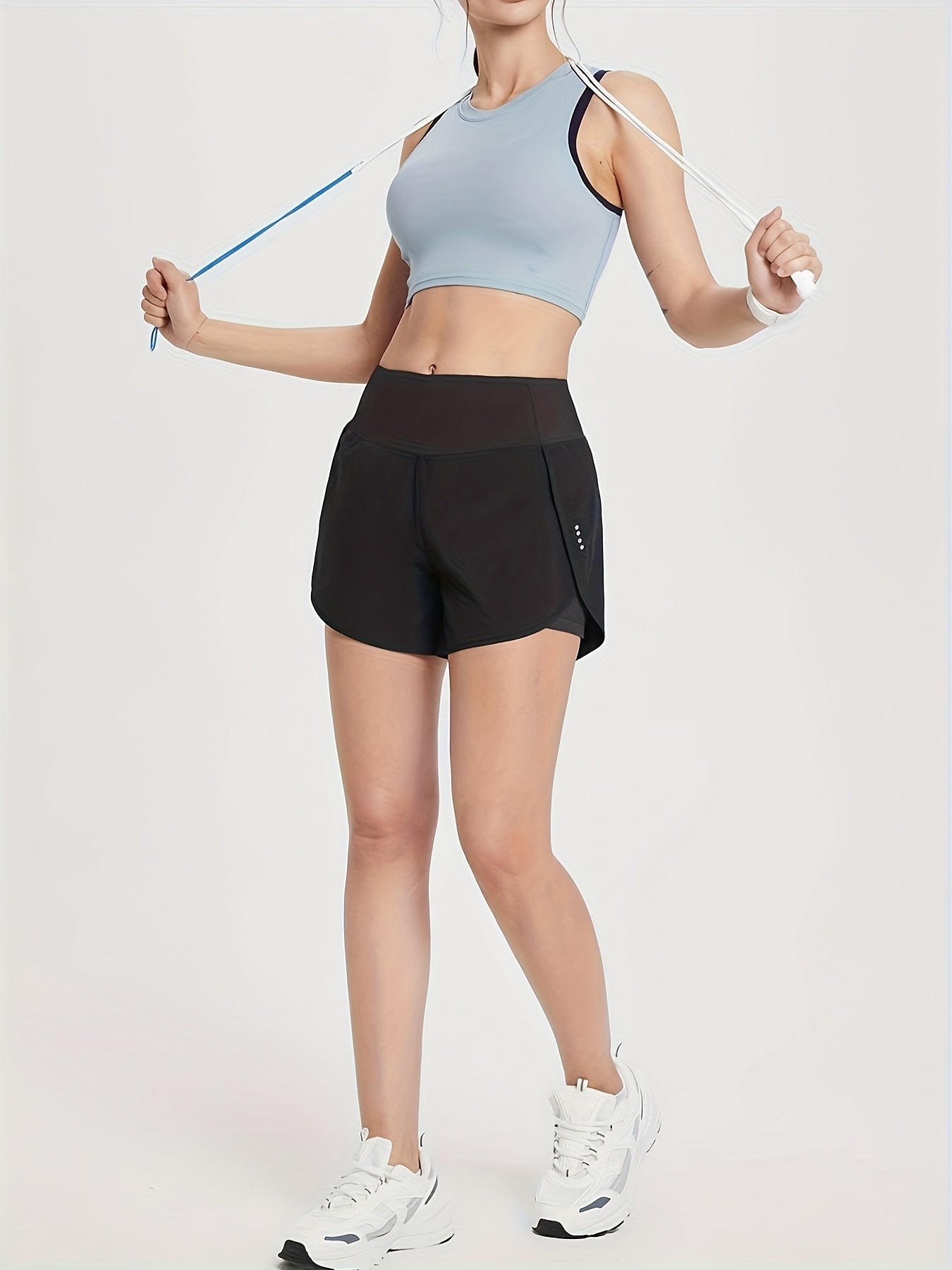Women's High-Waisted Running Shorts - Yoga Shorts with Pocket