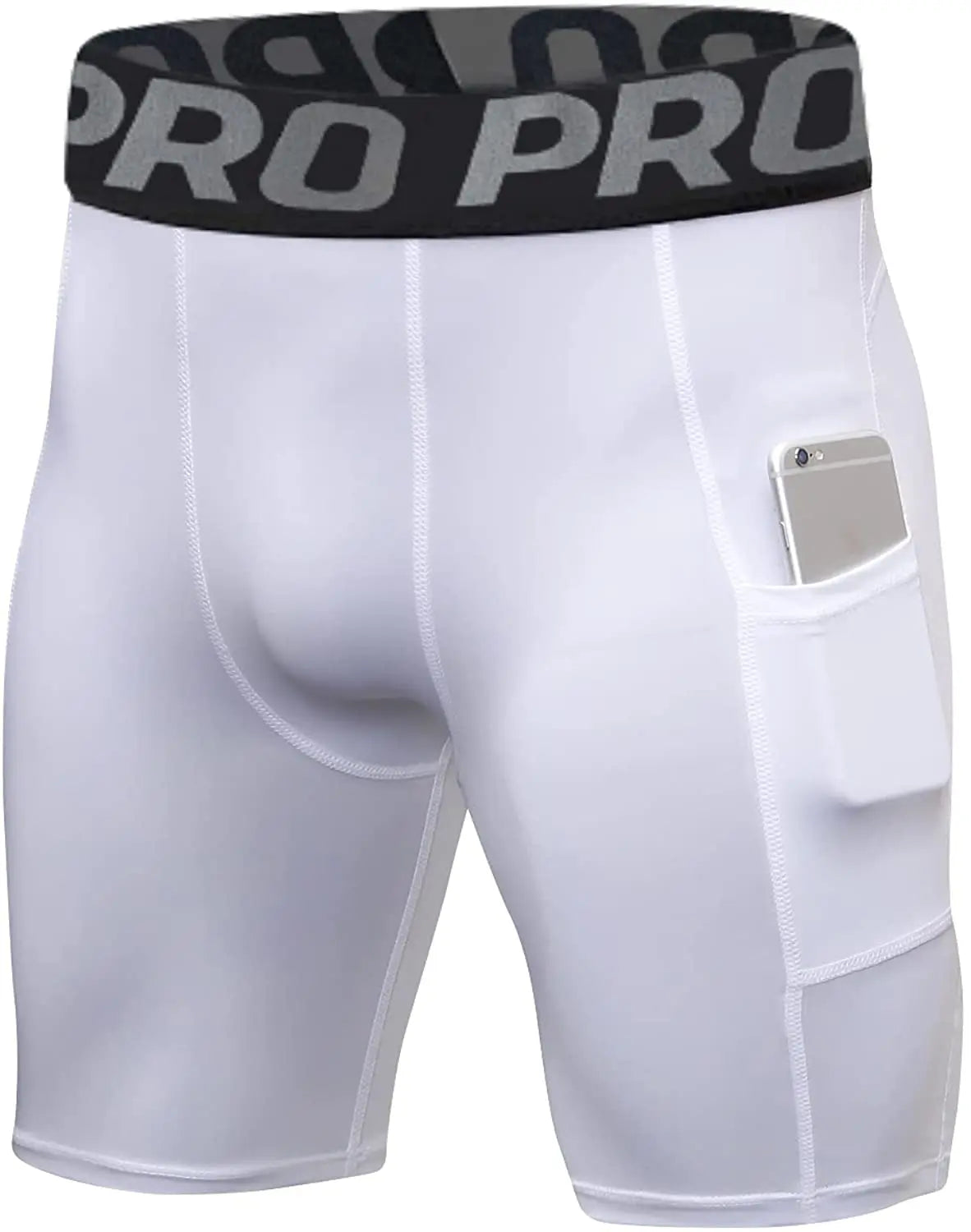 Men's Compression Base Layer Shorts - Athletic Tights with Pockets