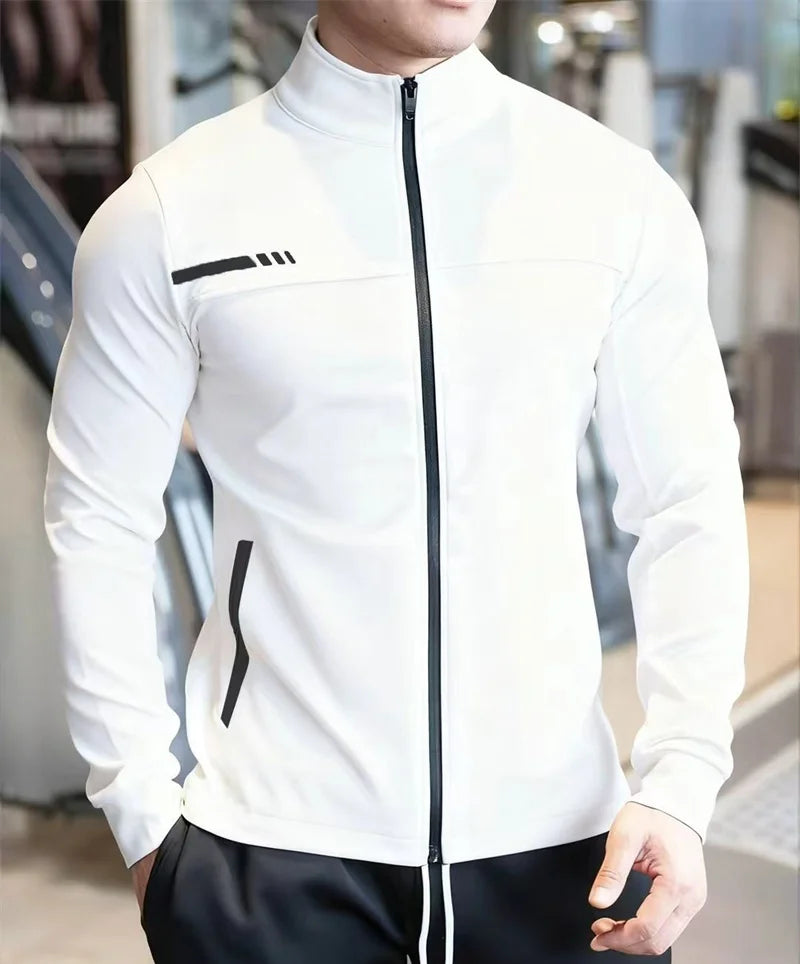 Men's Quick-Dry Running Jacket - Lightweight Windproof Sports Jacket with Zip