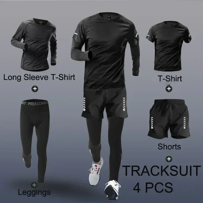 Men's Quick-Dry Running Tracksuit Set – 2 to 4 Piece Jogger Suit
