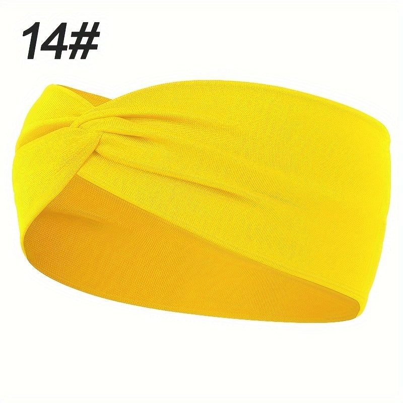 Solid Colour Twist Knotted Running Headband - Non-Slip Sweatband