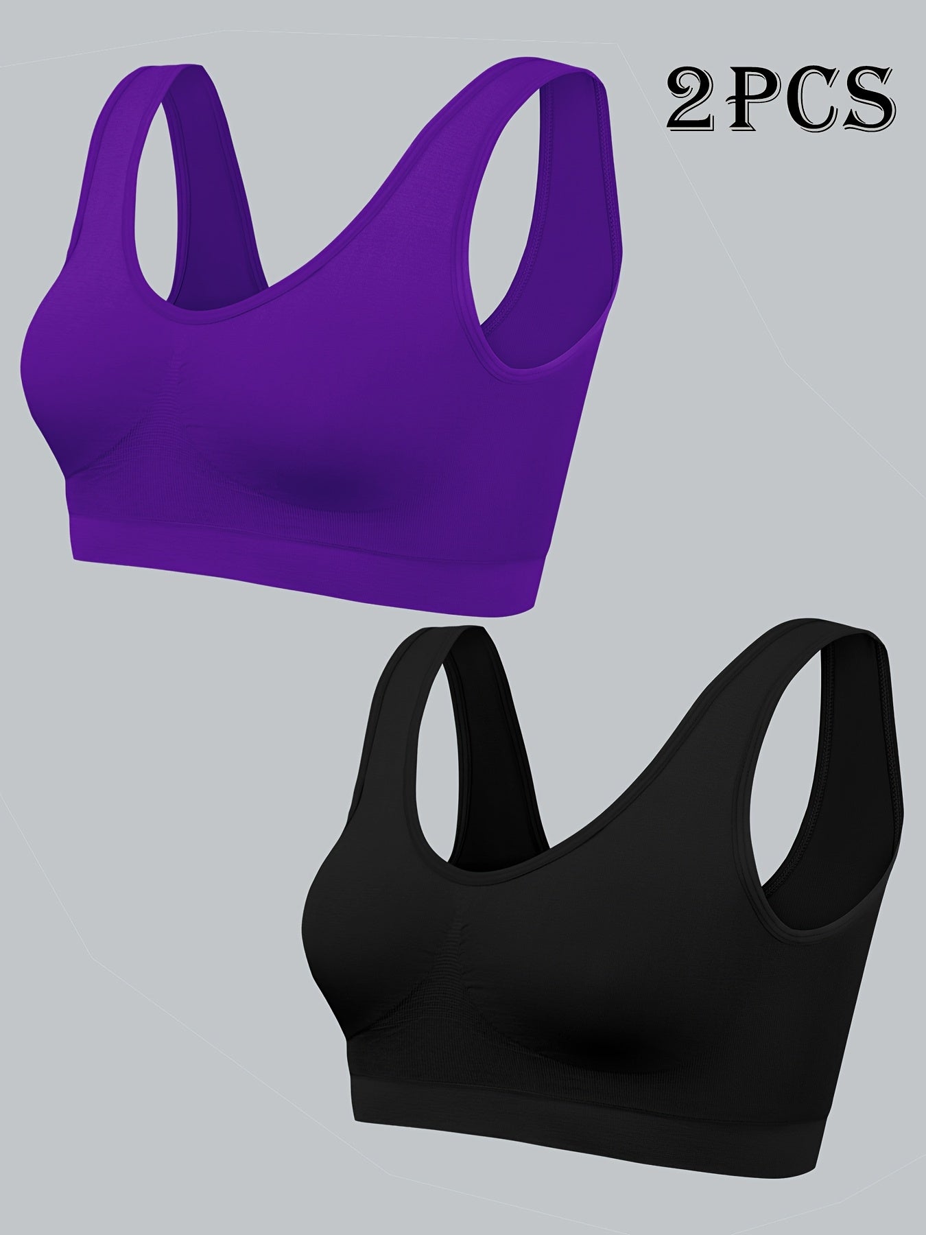 Seamless Comfort Sports Bra 2-Pack - High Elasticity Wireless Bra