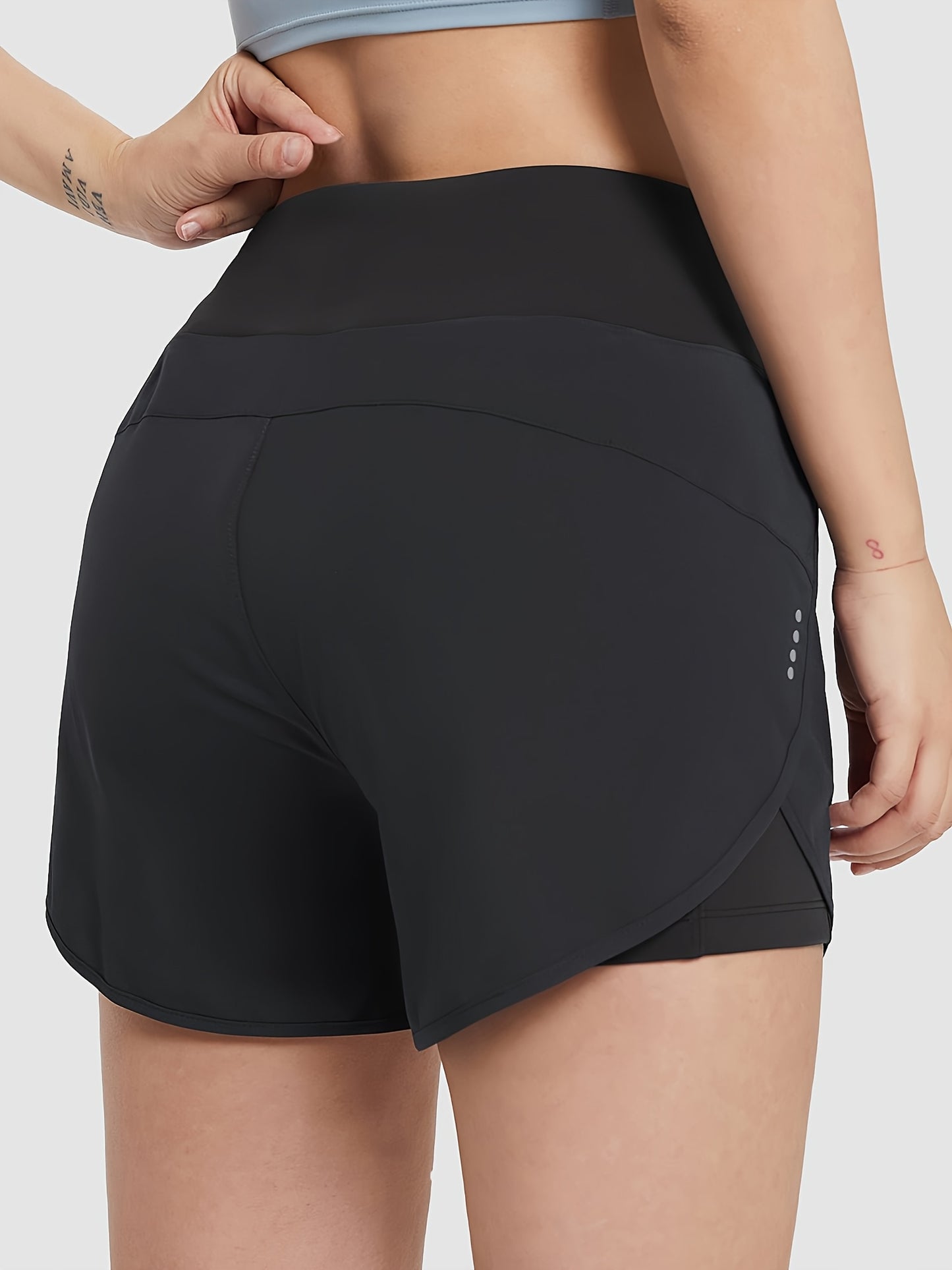 Women's High-Waisted Running Shorts - Yoga Shorts with Pocket