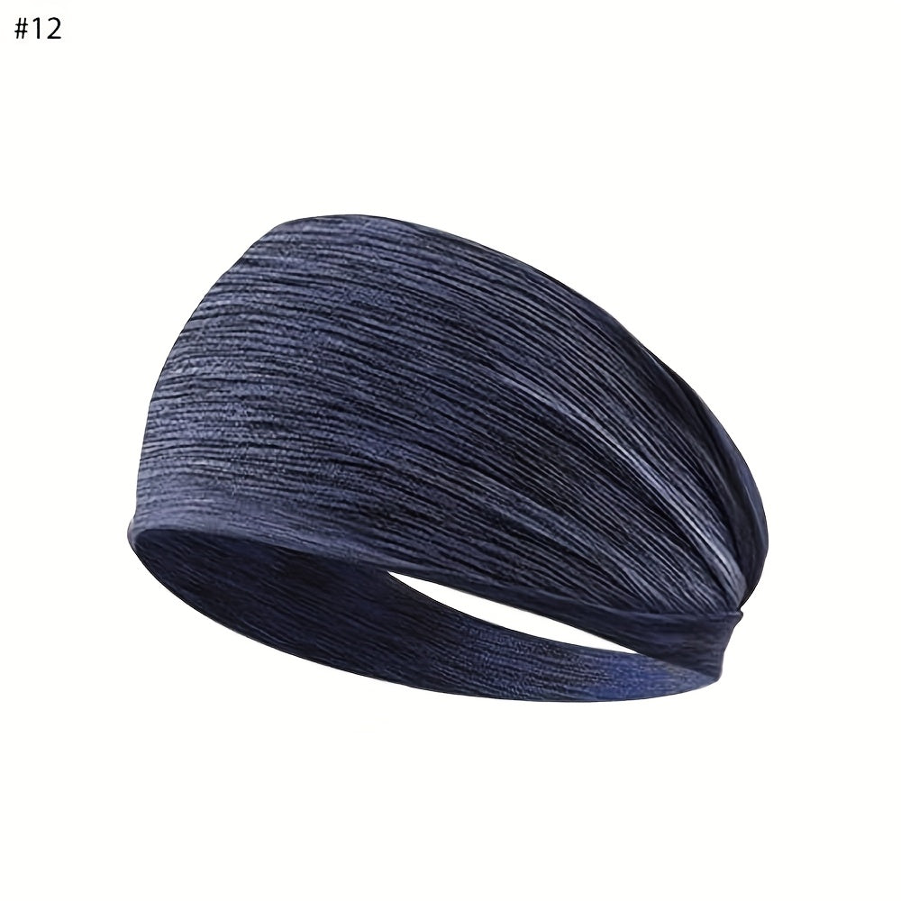Moisture-Wicking Running Headbands - Non-Slip Elastic Workout Sweatbands