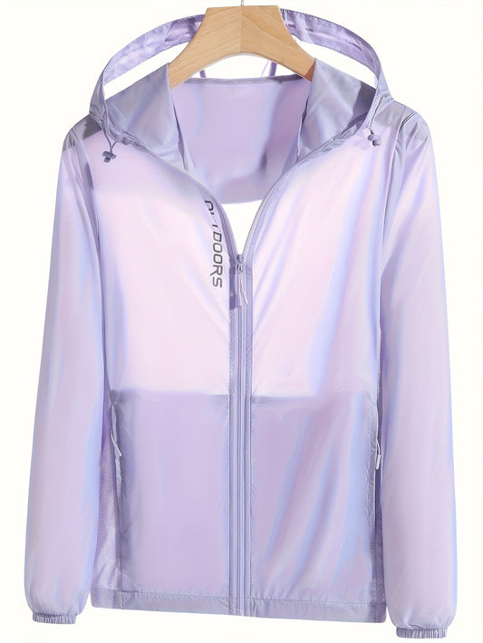 Women's Breathable Running Hoodie - Outdoor Sports Jacket with Drawstring