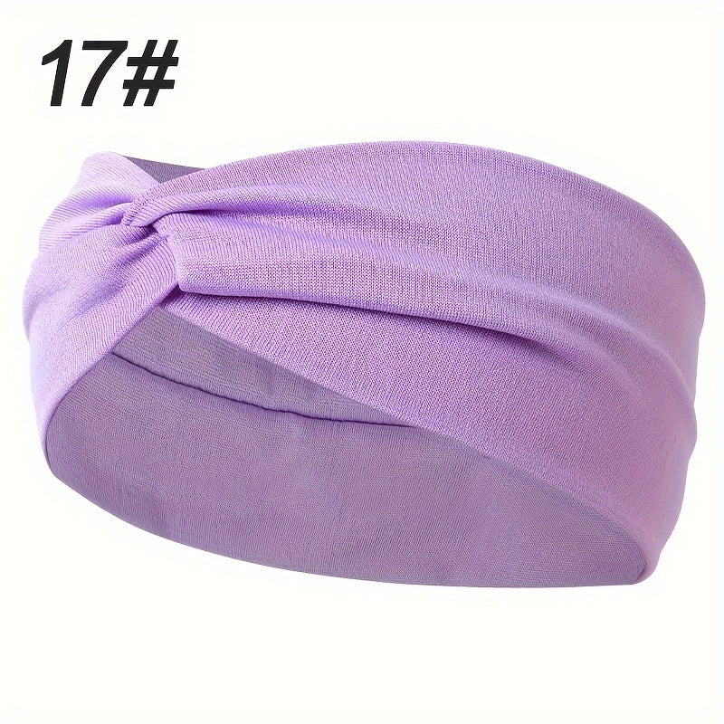 Solid Colour Twist Knotted Running Headband - Non-Slip Sweatband