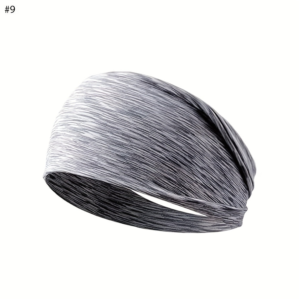 Moisture-Wicking Running Headbands - Non-Slip Elastic Workout Sweatbands