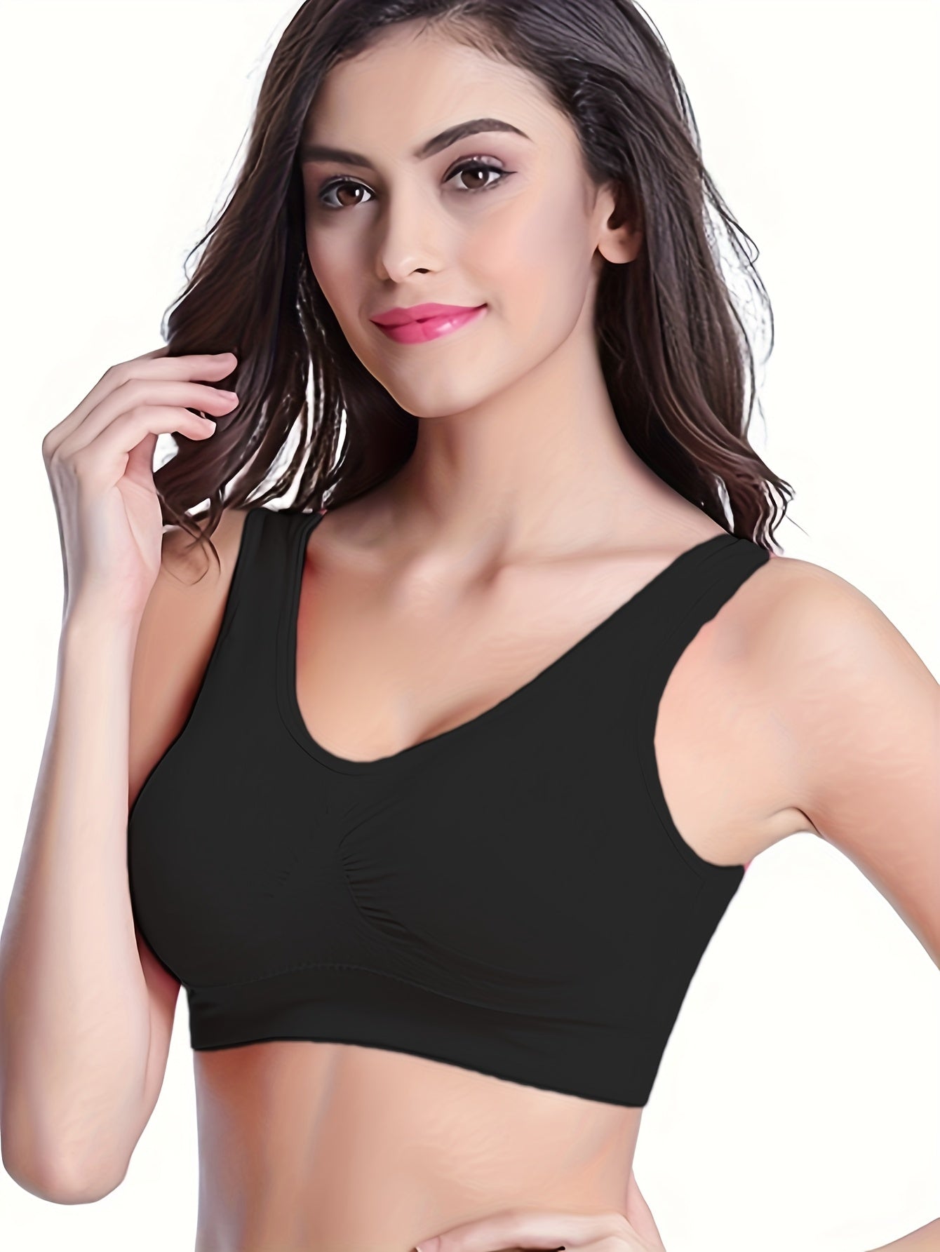 Women's Wireless Sports Bras 3-Pack - Breathable High Elasticity Bra Set