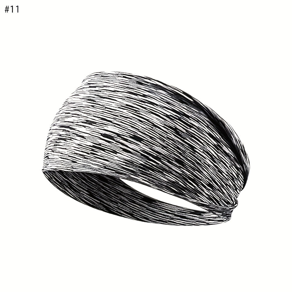 Moisture-Wicking Running Headbands - Non-Slip Elastic Workout Sweatbands