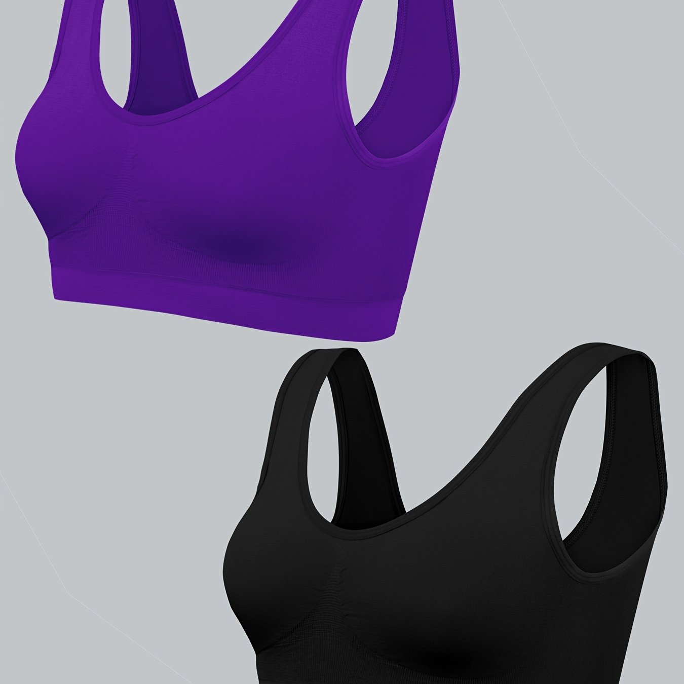 Seamless Comfort Sports Bra 2-Pack - High Elasticity Wireless Bra