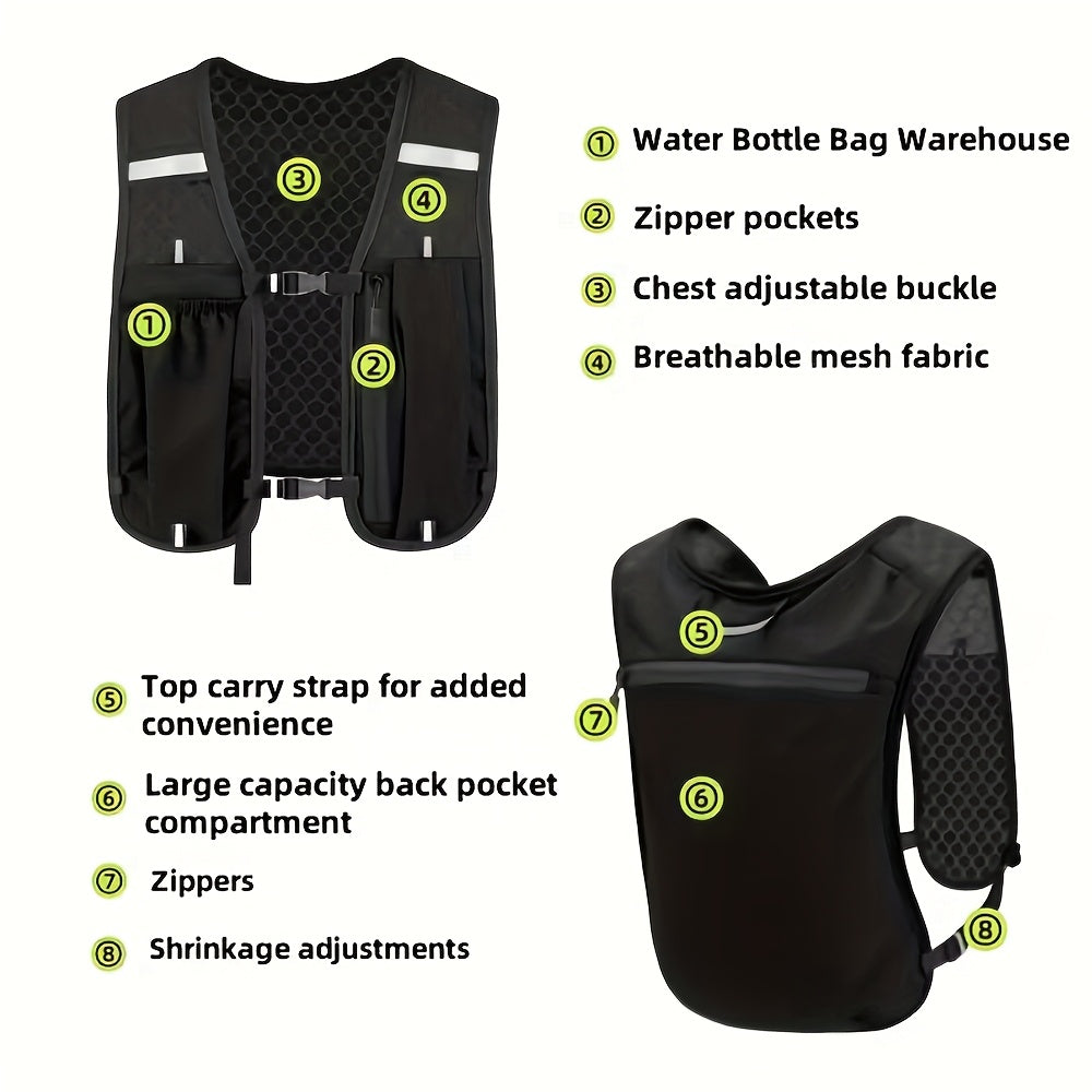 Women's Lightweight Running Vest Backpack - Multi-Pocket Hydration Pack