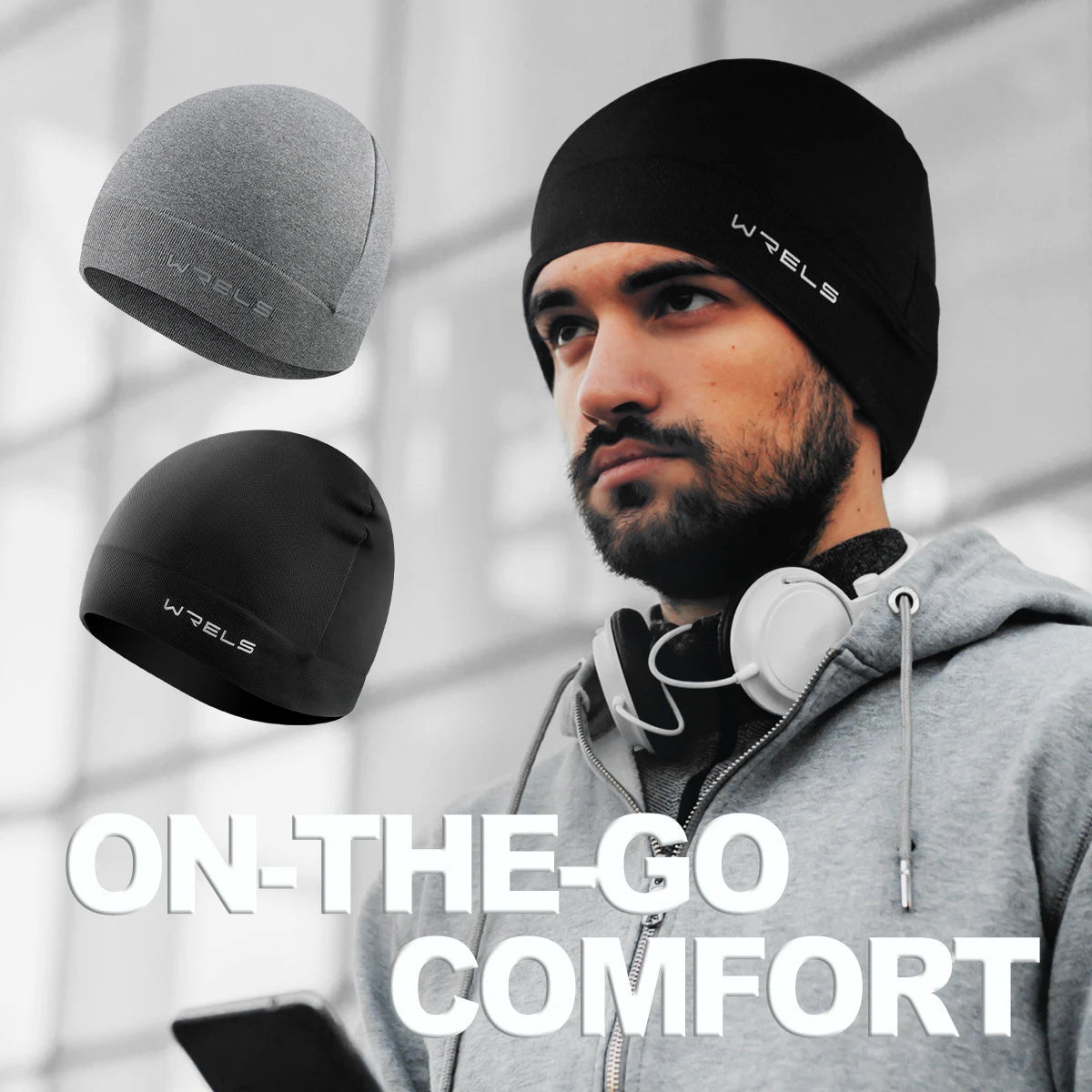 Soft elastic windproof running beanie for men and women in winter"