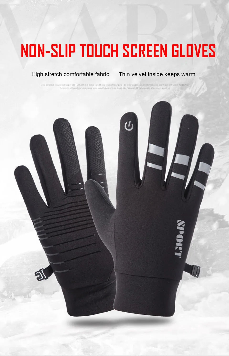 Full Finger Running Gloves - Anti-Slip Breathable Sports Gloves