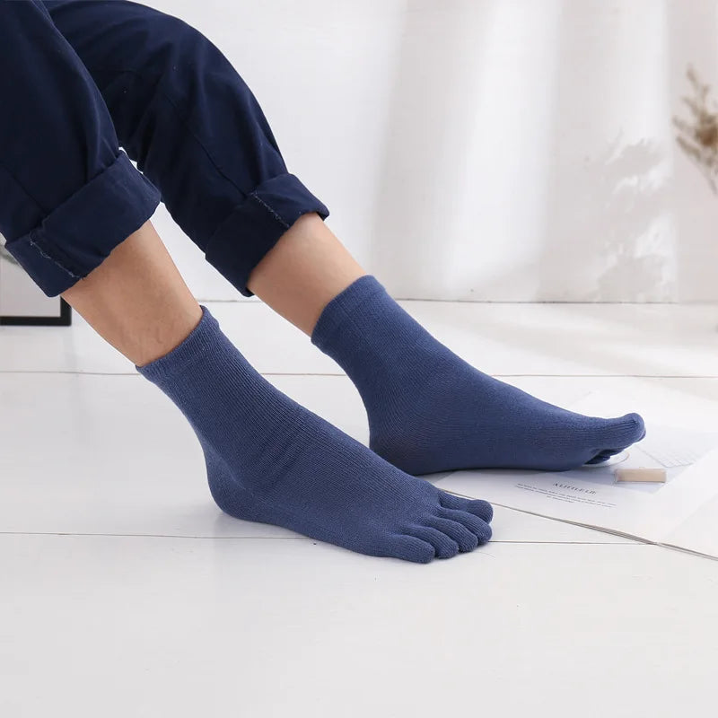 Men's Five Finger Toe Socks – Breathable Cotton Running Socks