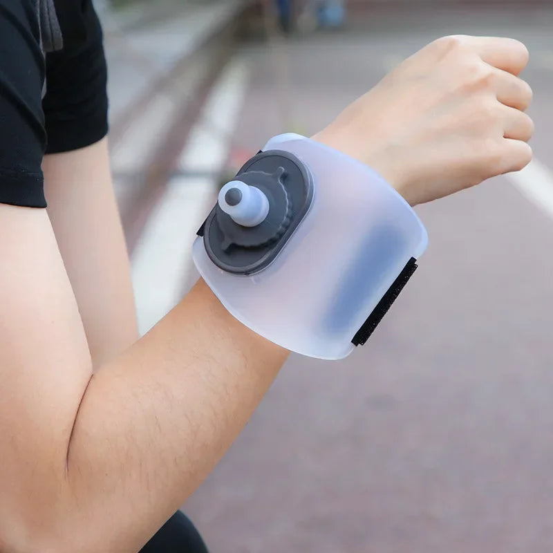  Wrist water bottle with adjustable strap for running and cycling