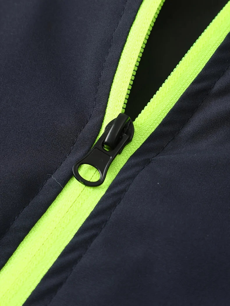 Men's Zip-Up Hooded Tracksuit – Two-Piece Jogging Set