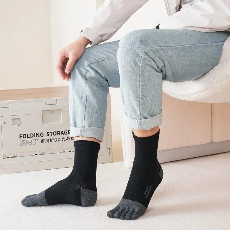 Men's Compression Five Finger Toe Socks – Cotton Running Socks
