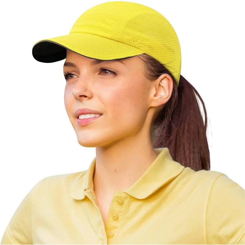 Women's Lightweight Running Hat - Breathable Mesh Cap with Reflective Trim