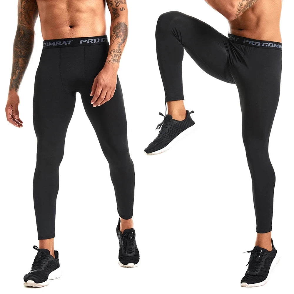 Men's compression base layer running tights - performance fit for training