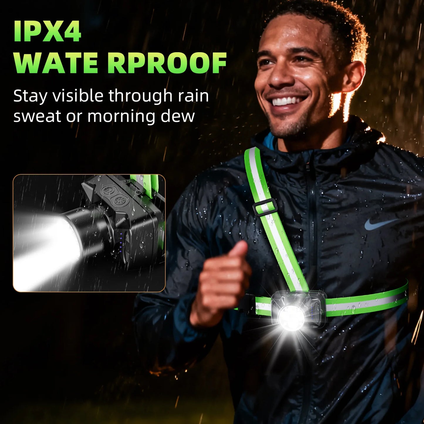 LED Night Running Light - 6 Lighting Modes Reflective Safety Vest with 500m Visibility