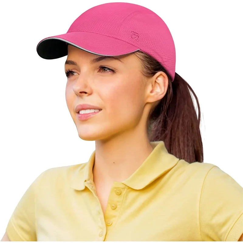 Women's Lightweight Running Hat - Breathable Mesh Cap with Reflective Trim