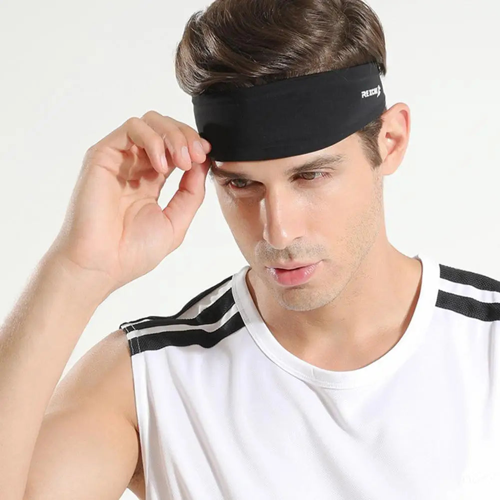 Moisture-Wicking Running Headband - Non-Slip Elastic Sweatband