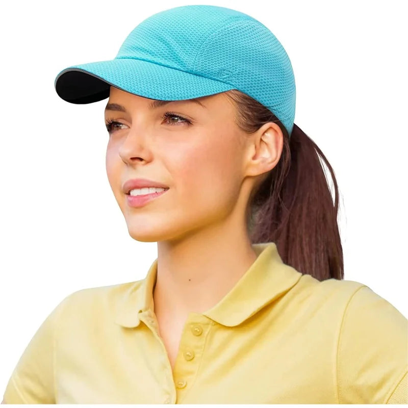 Women's Lightweight Running Hat - Breathable Mesh Cap with Reflective Trim