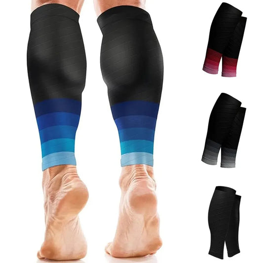 Footless calf compression sleeves with 20-30mmHg support for running"