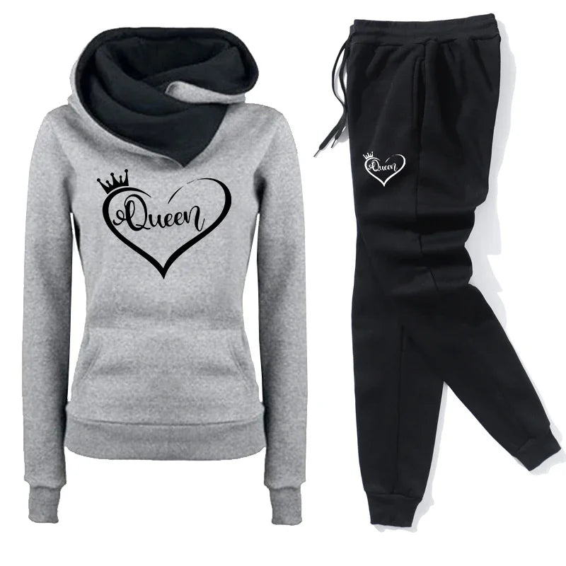 Women's Hooded Pullover Tracksuit – Full Length Casual Jogger Set