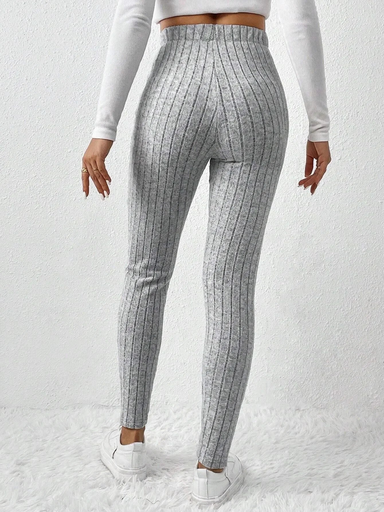 Women's Ribbed Knit Base Layer Running Tights