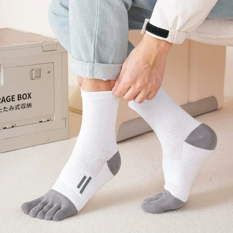 Men's Compression Five Finger Toe Socks – Cotton Running Socks