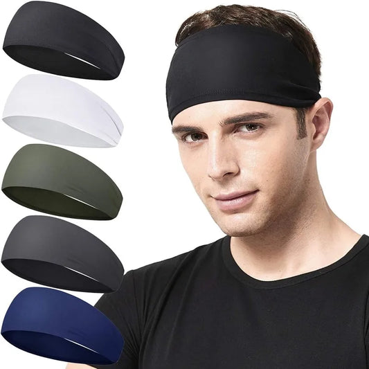 Man wearing quick-dry breathable running headband