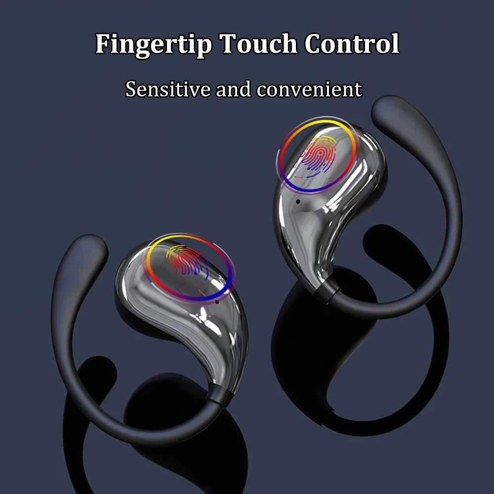 Bluetooth 5.4 Ear Hook Earbuds – Waterproof, HiFi & Touch Control