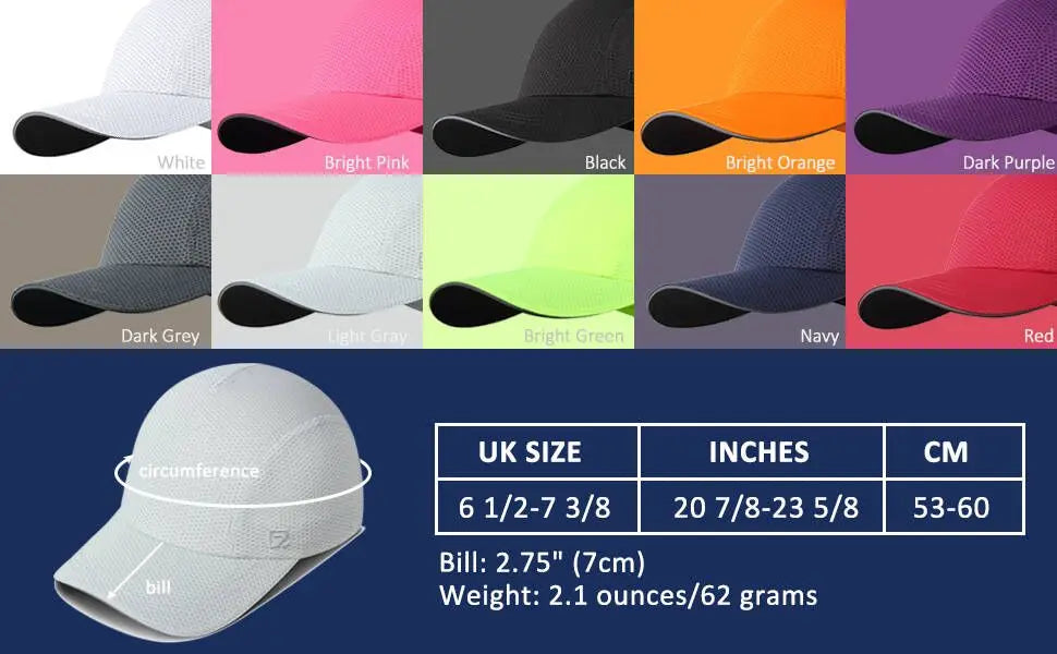 Women's Lightweight Running Hat - Breathable Mesh Cap with Reflective Trim