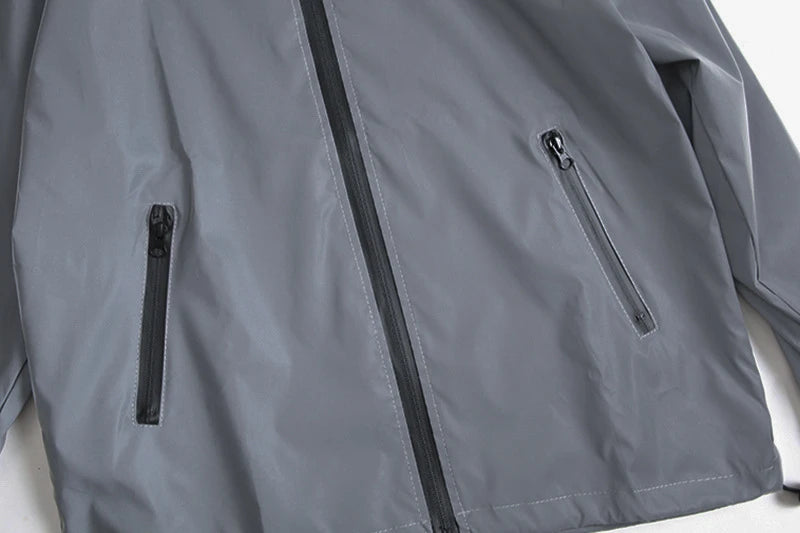 Men's Reflective Running Jacket - High-Visibility Hooded Jacket for Night Running & Cycling