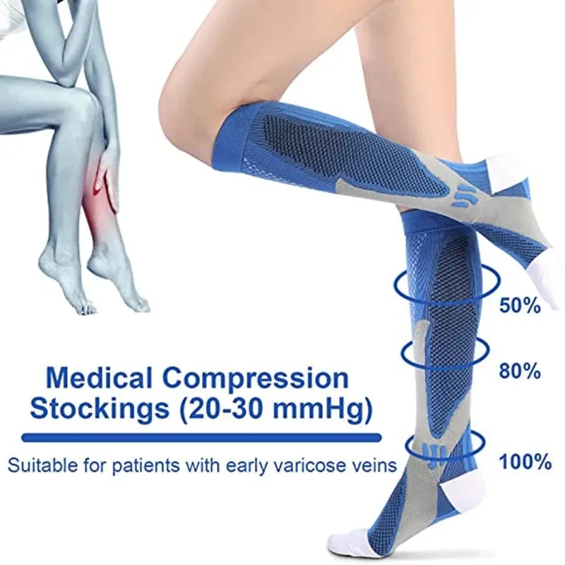 Compression Running Socks - 20-30 mmHg Anti-Fatigue Sports Socks