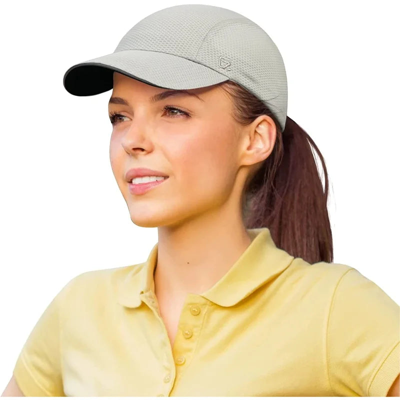 Women's Lightweight Running Hat - Breathable Mesh Cap with Reflective Trim