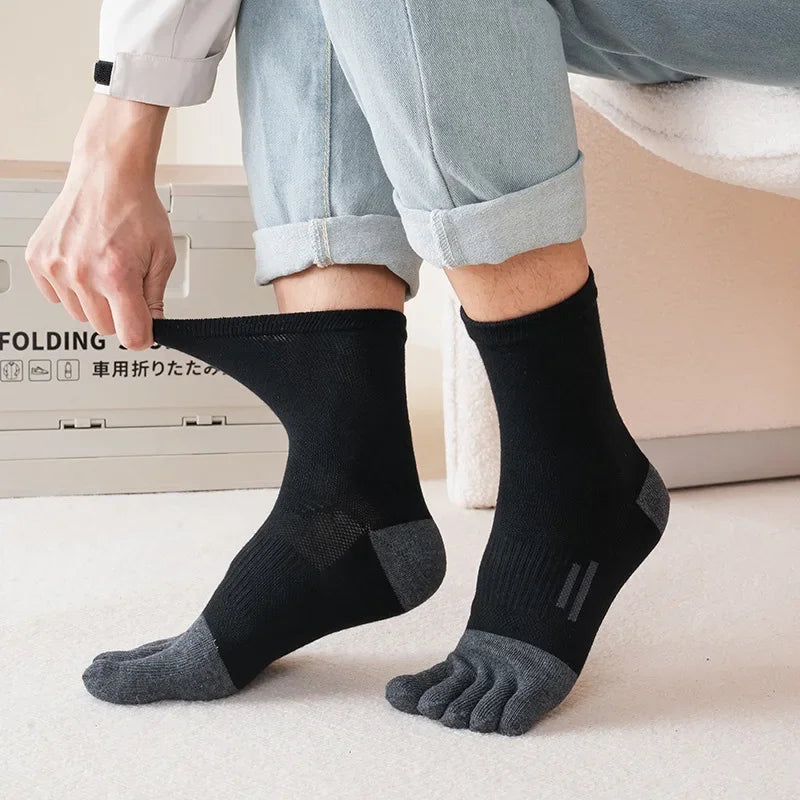 Men's Compression Five Finger Toe Socks – Cotton Running Socks