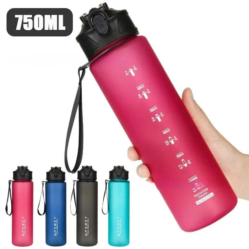 750ml Sports Water Bottle with Straw & Carrying Cord