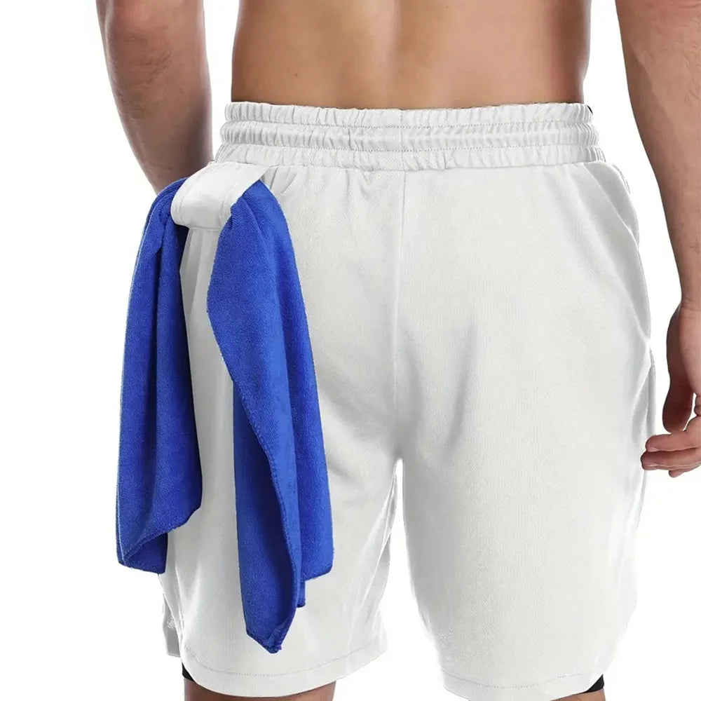 Men's 2-in-1 Compression Running Shorts - Quick Dry Double Layer Fitness Shorts