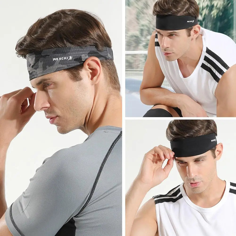 Moisture-Wicking Running Headband - Non-Slip Elastic Sweatband