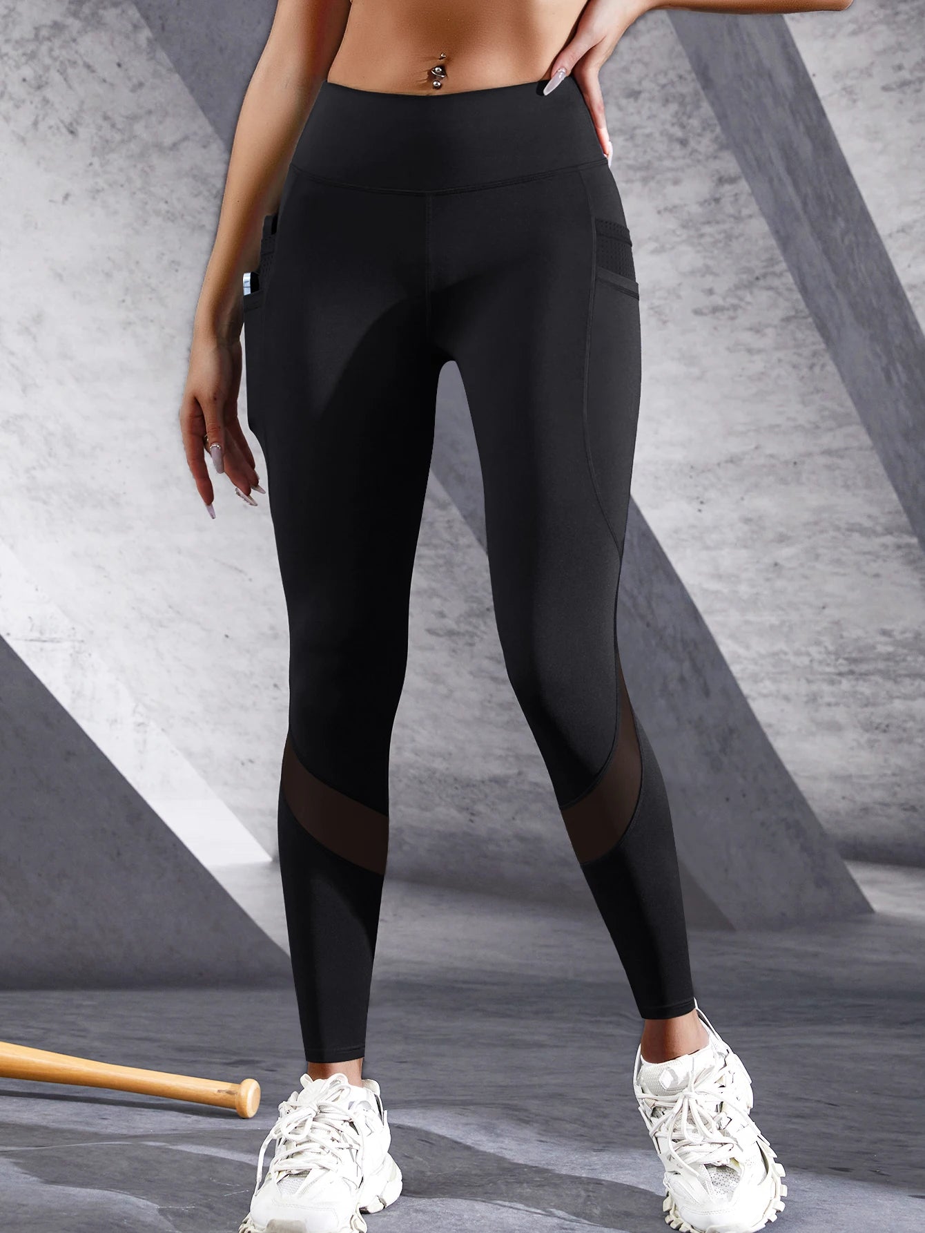 Women's High-Waist Base Layer Running Pants with Pockets