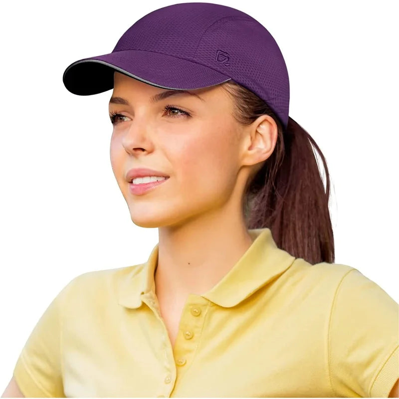 Women's Lightweight Running Hat - Breathable Mesh Cap with Reflective Trim