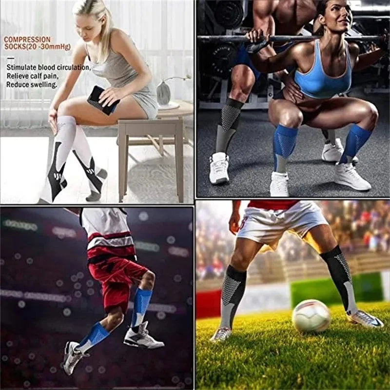 Compression Running Socks - 20-30 mmHg Anti-Fatigue Sports Socks