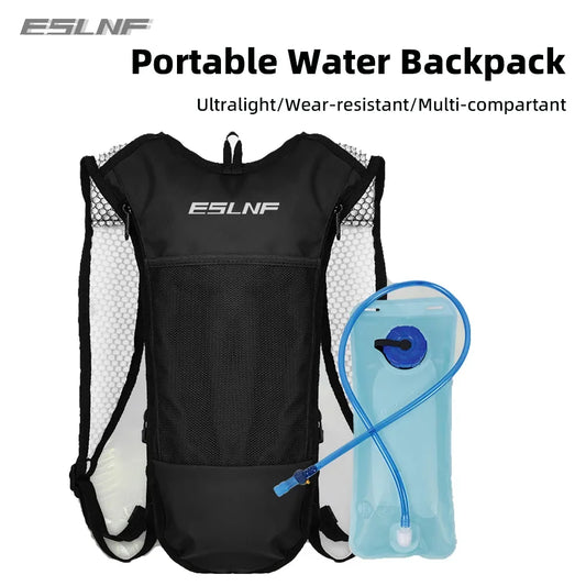 Breathable hydration vest with reflective strips and water bottle holders"