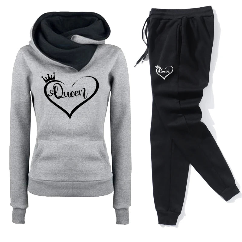 Women's Hooded Pullover Tracksuit – Full Length Casual Jogger Set