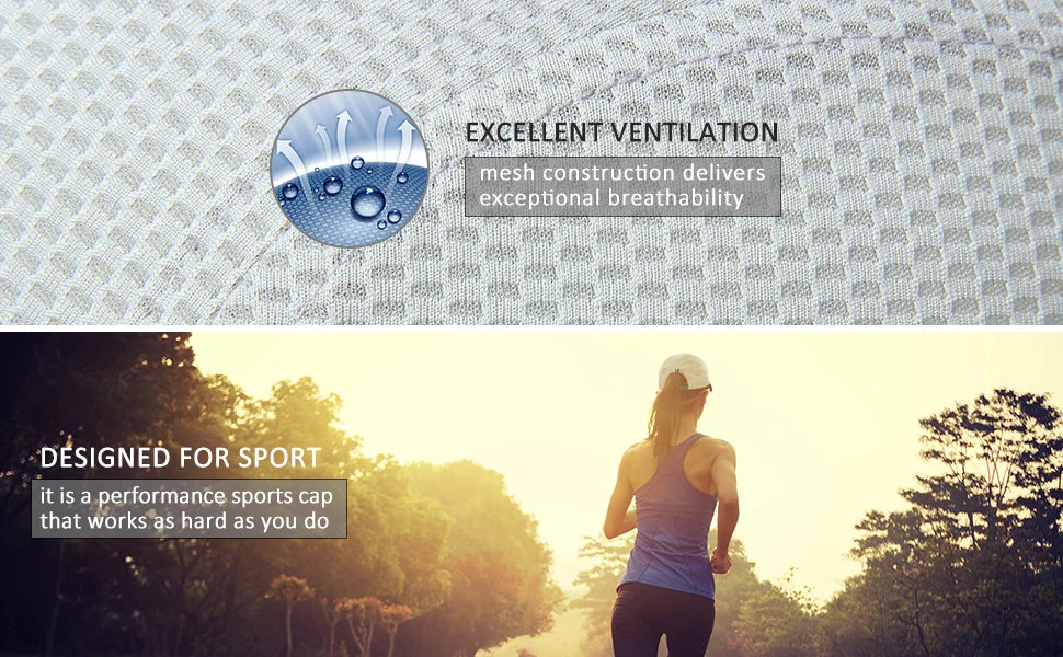 Women's Lightweight Running Hat - Breathable Mesh Cap with Reflective Trim