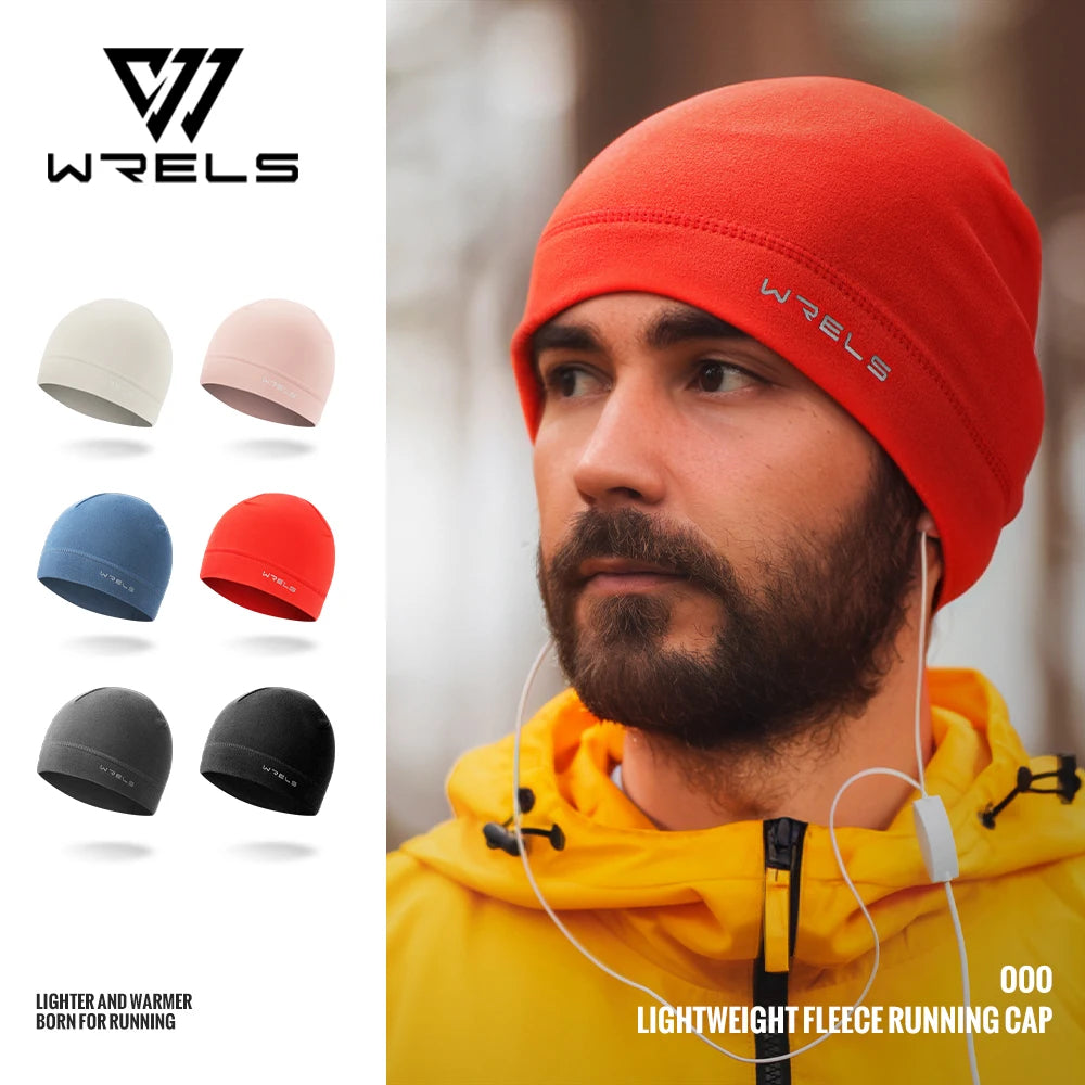 Winter thermal running beanie with windproof protection for men"