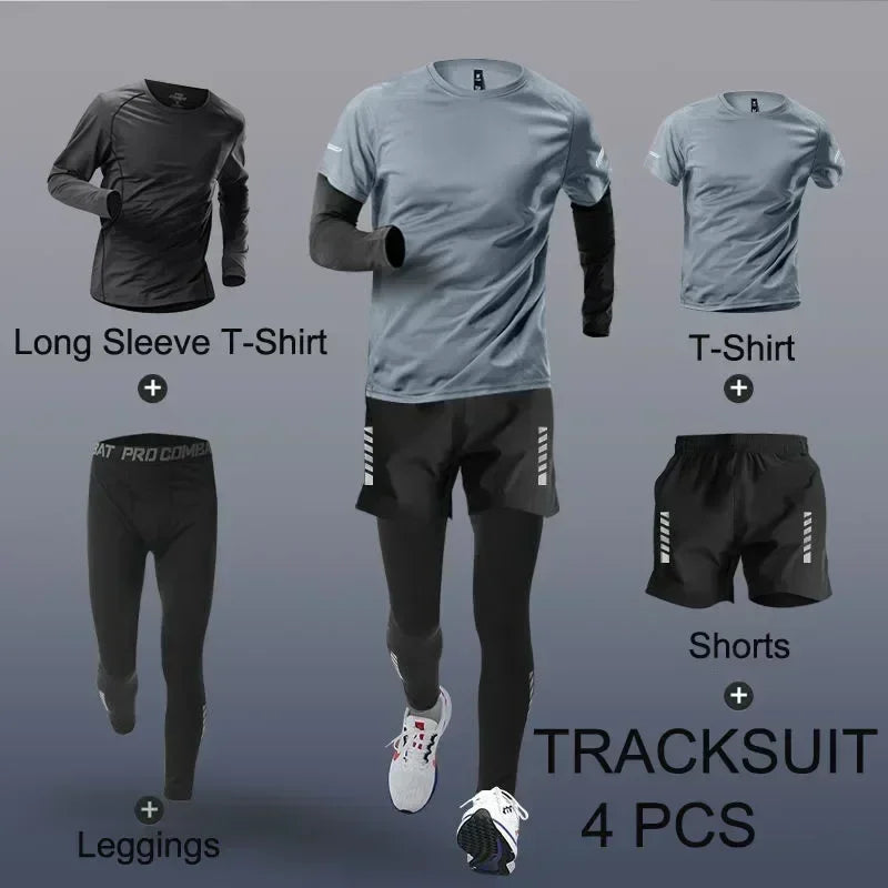 Men's Quick-Dry Running Tracksuit Set – 2 to 4 Piece Jogger Suit