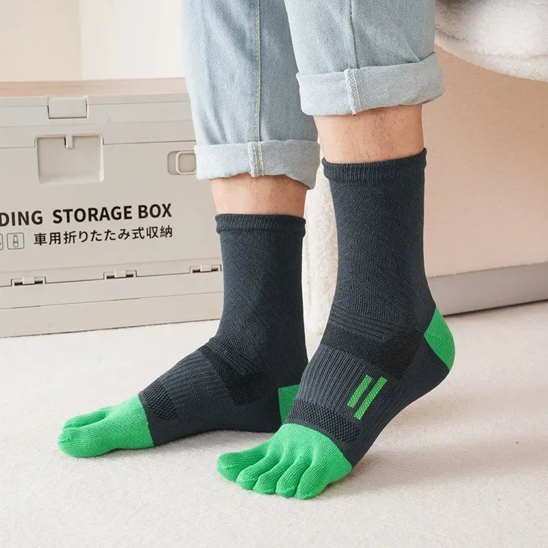 Men's Compression Five Finger Toe Socks – Cotton Running Socks